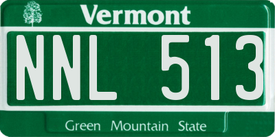 VT license plate NNL513