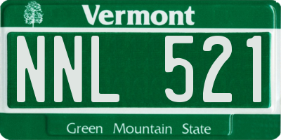 VT license plate NNL521