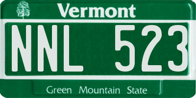 VT license plate NNL523