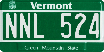 VT license plate NNL524