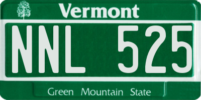 VT license plate NNL525