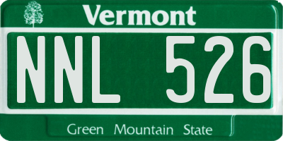 VT license plate NNL526