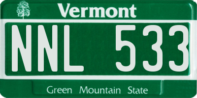 VT license plate NNL533