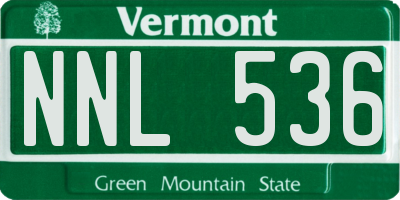 VT license plate NNL536