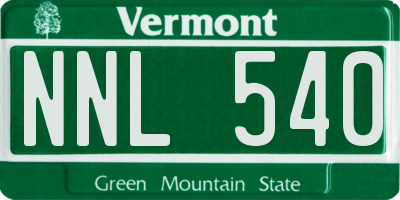 VT license plate NNL540