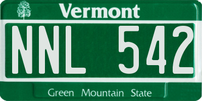 VT license plate NNL542