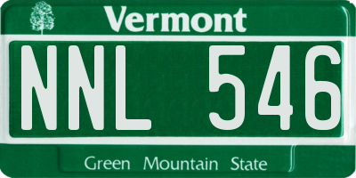 VT license plate NNL546