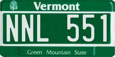 VT license plate NNL551