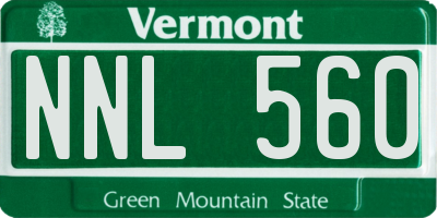 VT license plate NNL560