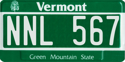 VT license plate NNL567