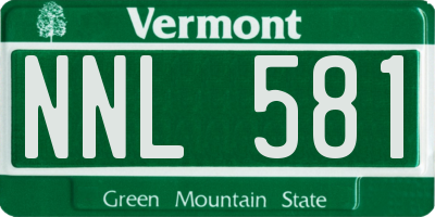 VT license plate NNL581
