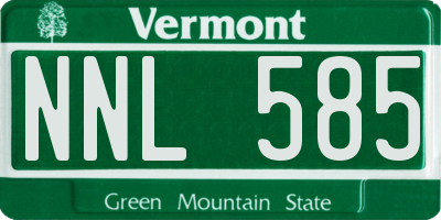 VT license plate NNL585
