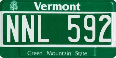 VT license plate NNL592