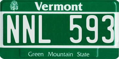 VT license plate NNL593