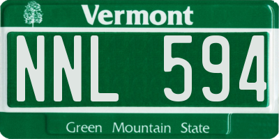 VT license plate NNL594