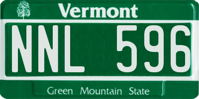 VT license plate NNL596