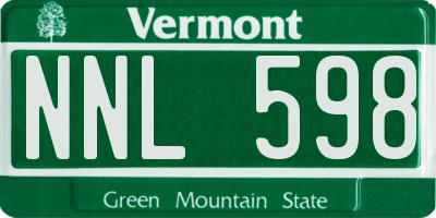VT license plate NNL598