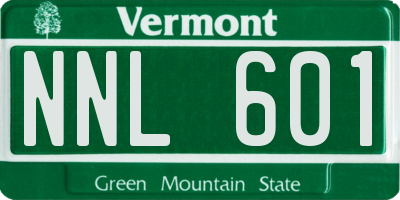 VT license plate NNL601