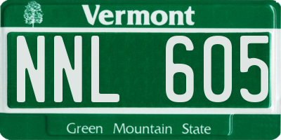 VT license plate NNL605