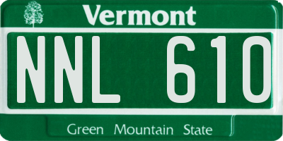 VT license plate NNL610