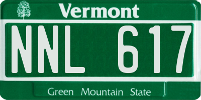 VT license plate NNL617