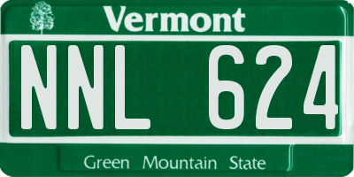 VT license plate NNL624