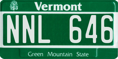 VT license plate NNL646