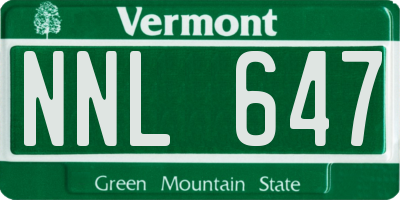 VT license plate NNL647