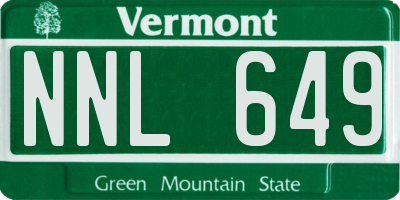 VT license plate NNL649