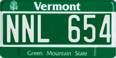 VT license plate NNL654
