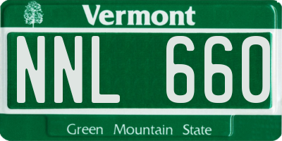 VT license plate NNL660