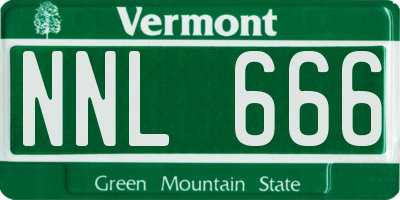 VT license plate NNL666