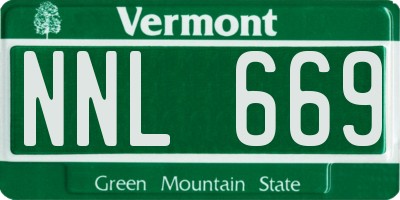 VT license plate NNL669