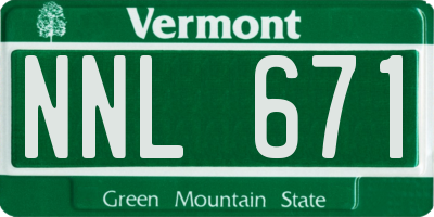 VT license plate NNL671