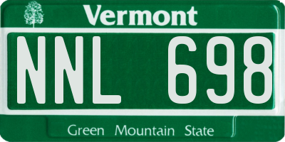 VT license plate NNL698