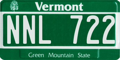 VT license plate NNL722