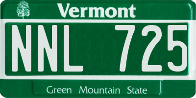 VT license plate NNL725