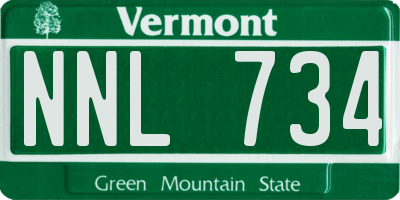 VT license plate NNL734