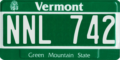 VT license plate NNL742