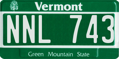 VT license plate NNL743