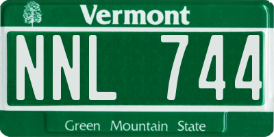 VT license plate NNL744