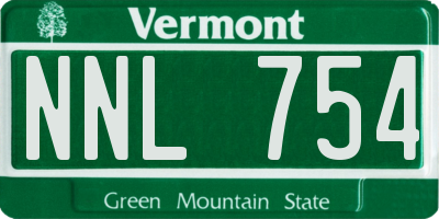 VT license plate NNL754