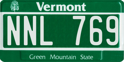 VT license plate NNL769