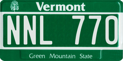 VT license plate NNL770