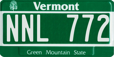 VT license plate NNL772