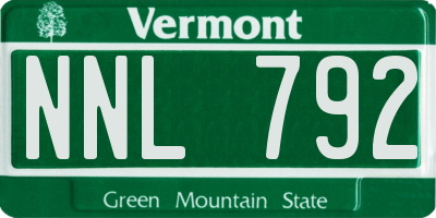 VT license plate NNL792