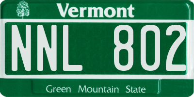 VT license plate NNL802