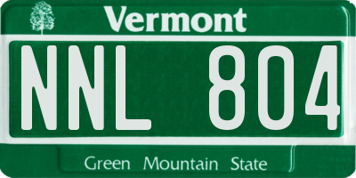 VT license plate NNL804