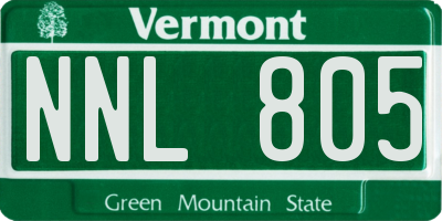 VT license plate NNL805