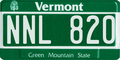 VT license plate NNL820